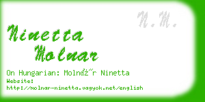 ninetta molnar business card